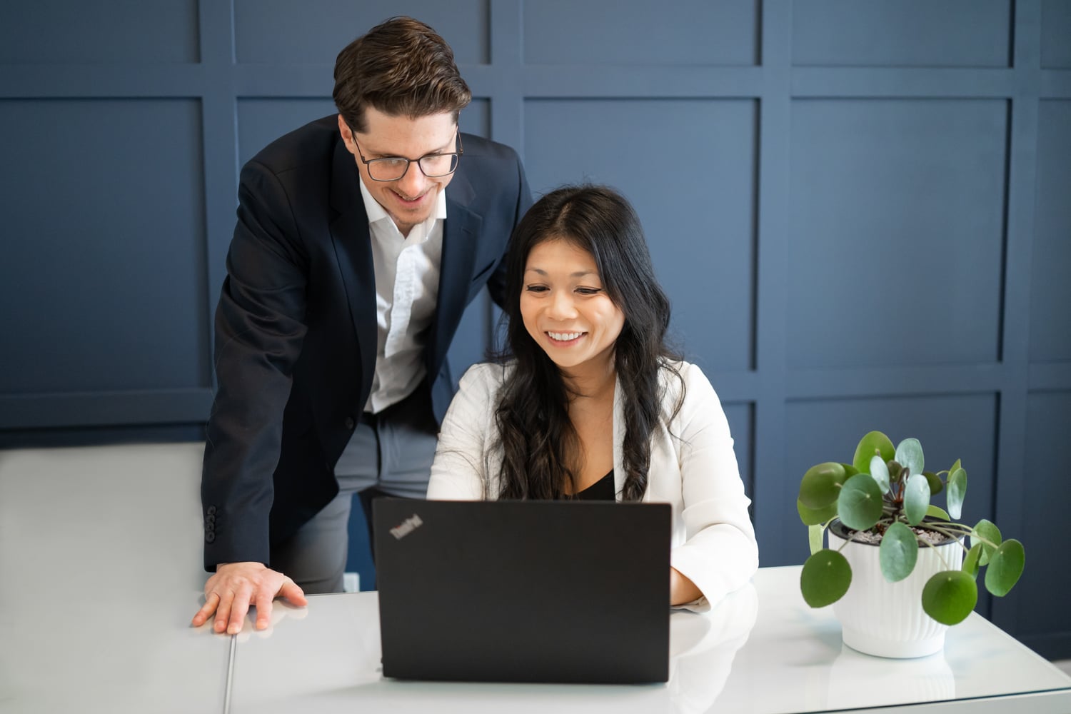 Business branding photography in an office