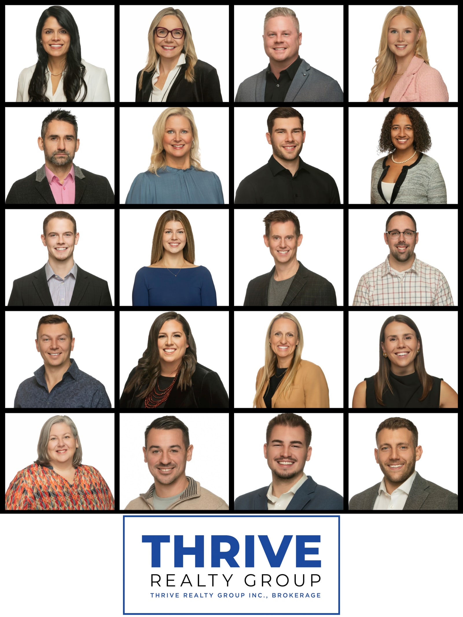 Team headshots photographed for Thrive Realty Group