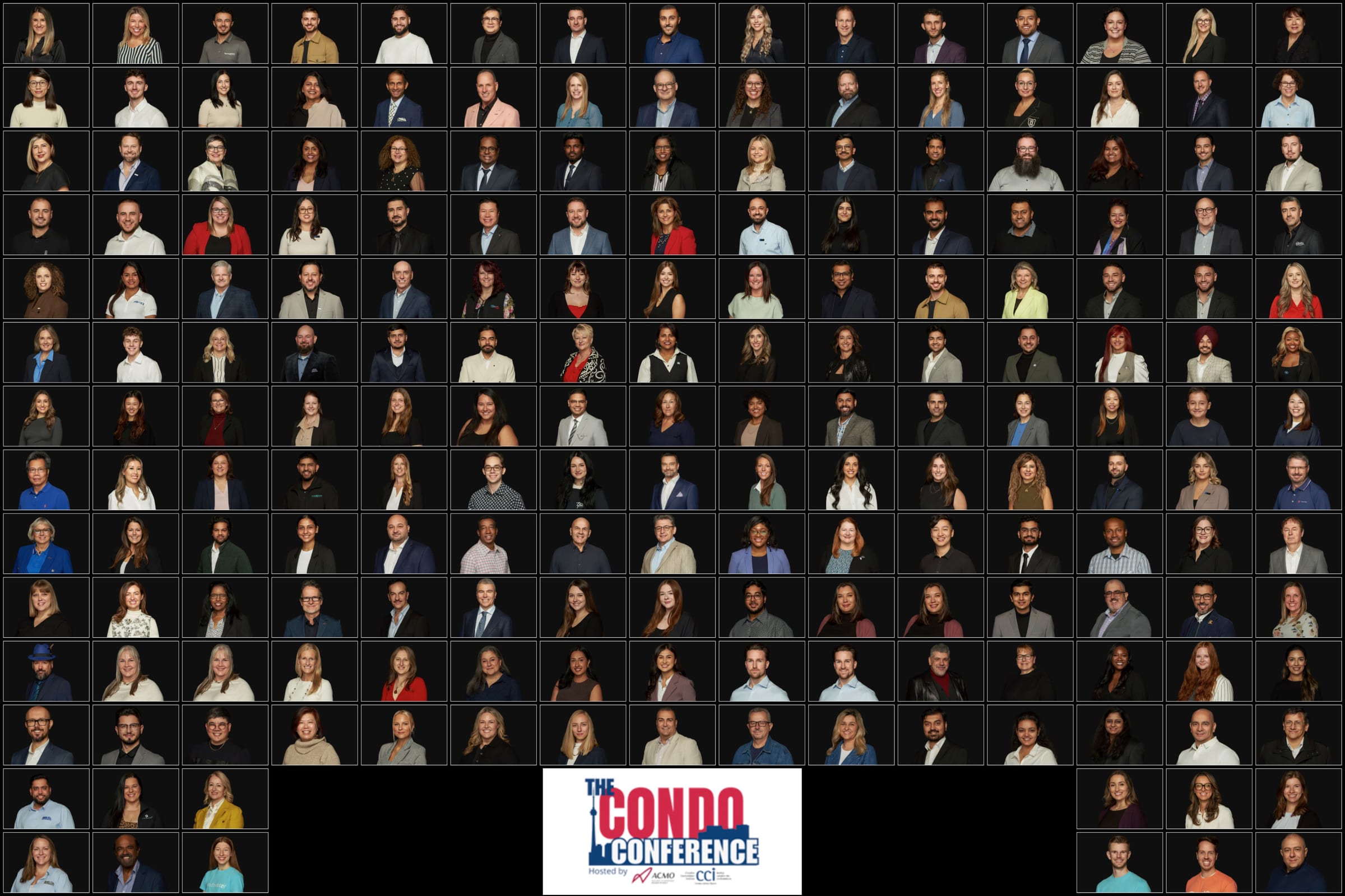 Hundreds of attendee headshots photographed at The Condo Conference